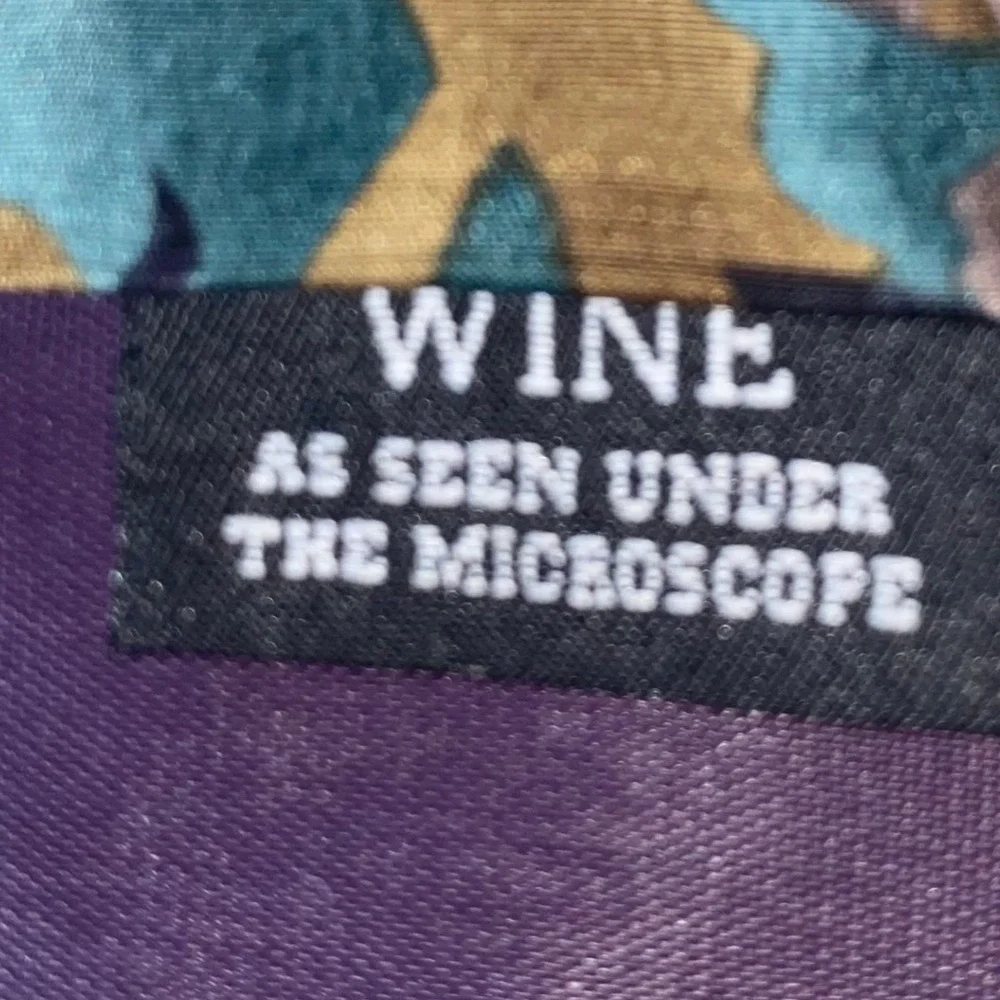 Cocktail Collection Wine Under Microscope Abstract Silk Necktie Teal Purple Mens